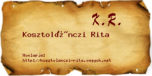 Kosztolánczi Rita névjegykártya